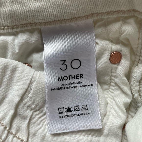 MOTHER High Waisted Weekender Skimp Jeans Second Chance Mashmellow Cream 30 Boho - Picture 3 of 13